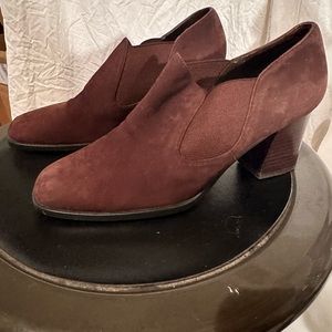 What’s What stacked heeled ankle booties